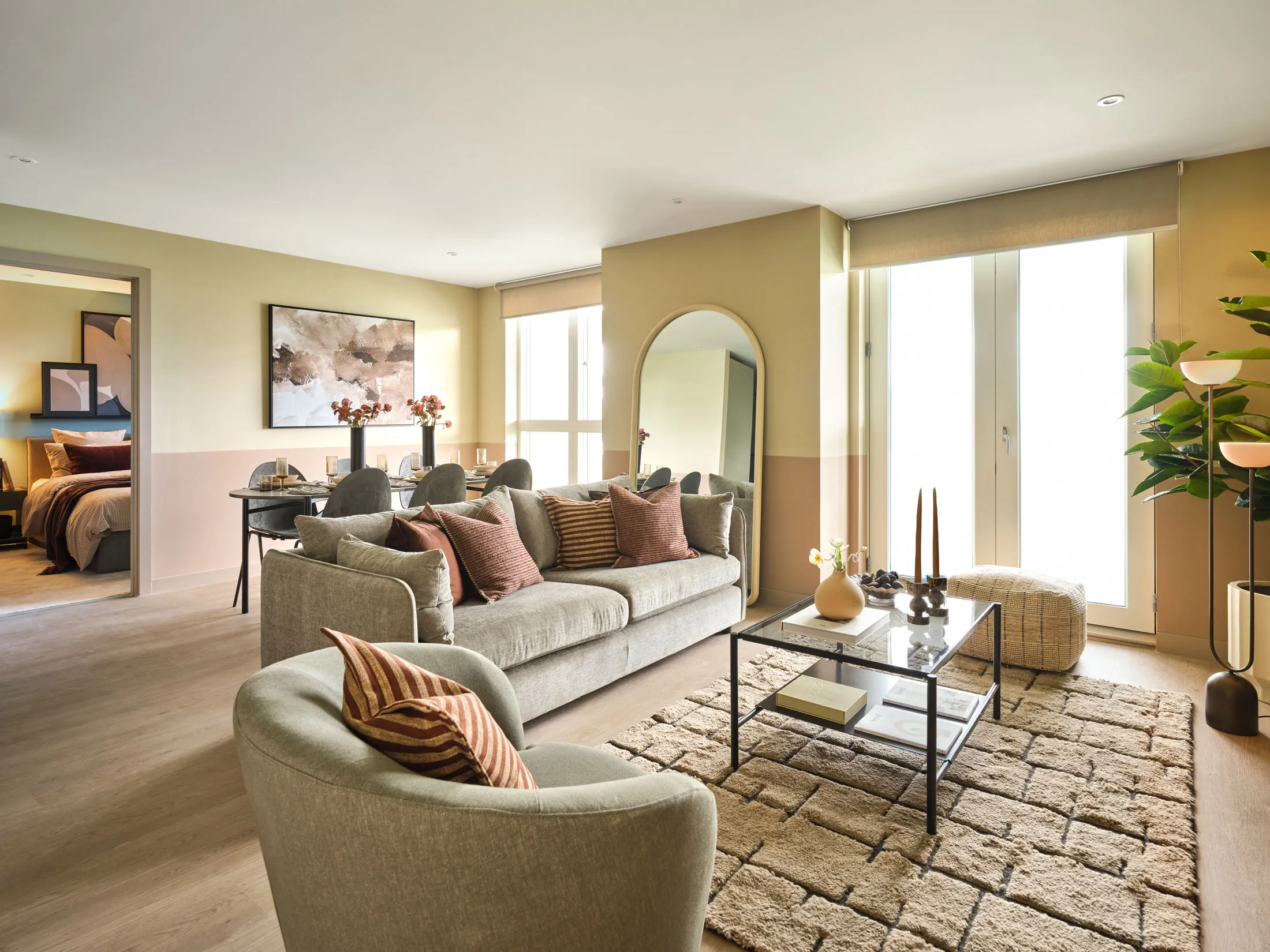 LOFTLINES Belfast - 3 Bedroom apartment -  bedroom living dining large windows light