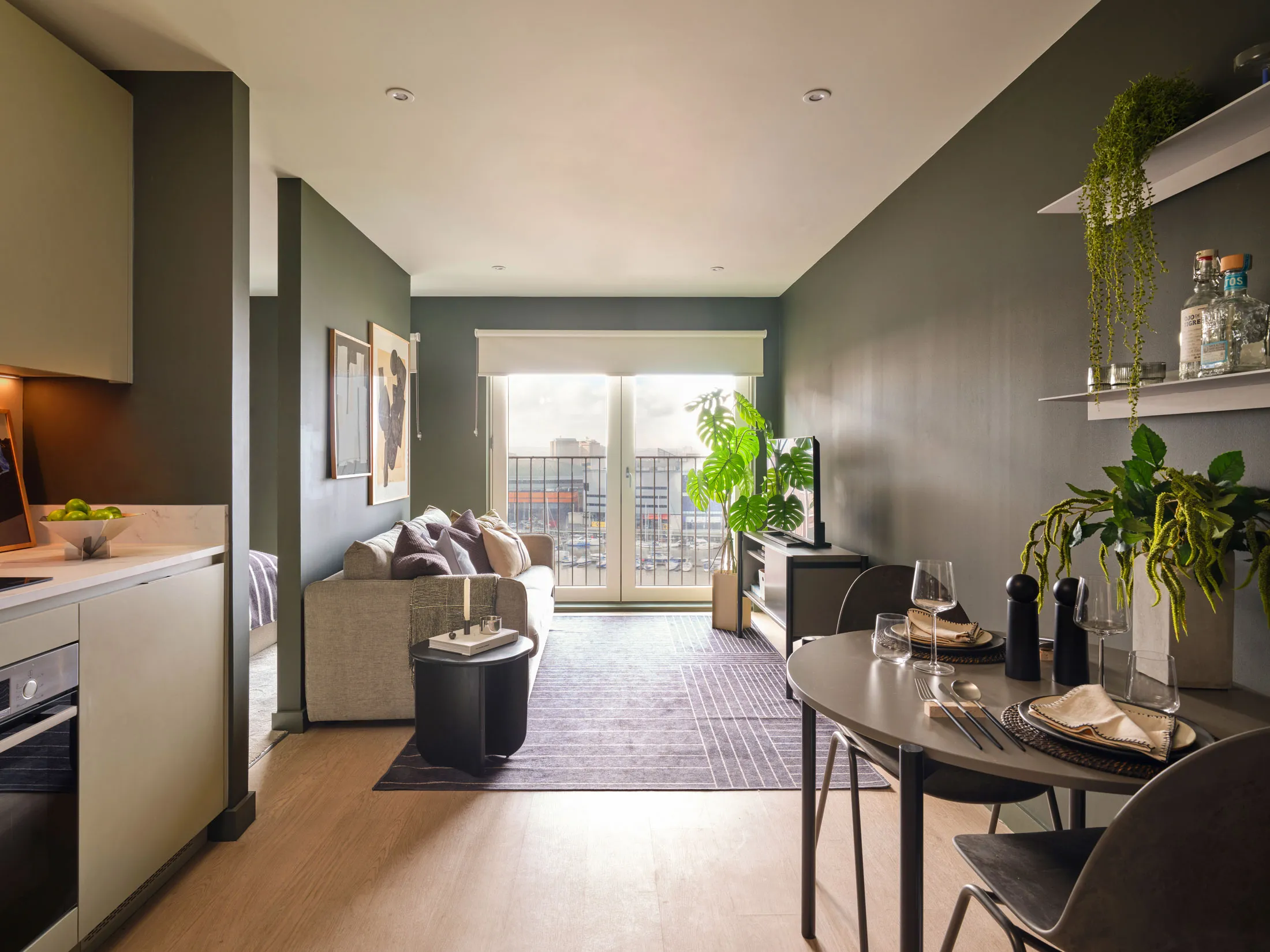 LOFTLINES Belfast - Studio apartment - Kitchen abnd living room with a view